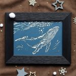 Baleine à bosse en papier découpé